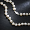 Once Upon A Diamond Necklace White Gold 8MM Imperial Akoya Pearl Necklace Strand 18.5" White Gold Clasp