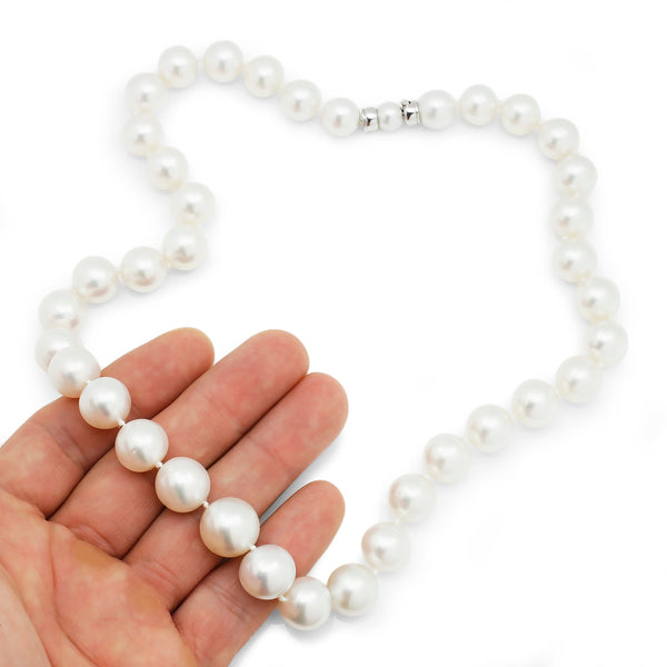 South Sea Pearl Graduated Necklace 10-14MM 18K White Gold 19" - Image 2