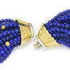 Once Upon A Diamond Necklace White & Yellow Gold Vintage Multi-Strand Lapis Lazuli Bead Necklace 18K Gold 16"