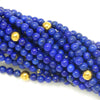 Once Upon A Diamond Necklace White & Yellow Gold Vintage Multi-Strand Lapis Lazuli Bead Necklace 18K Gold 16"