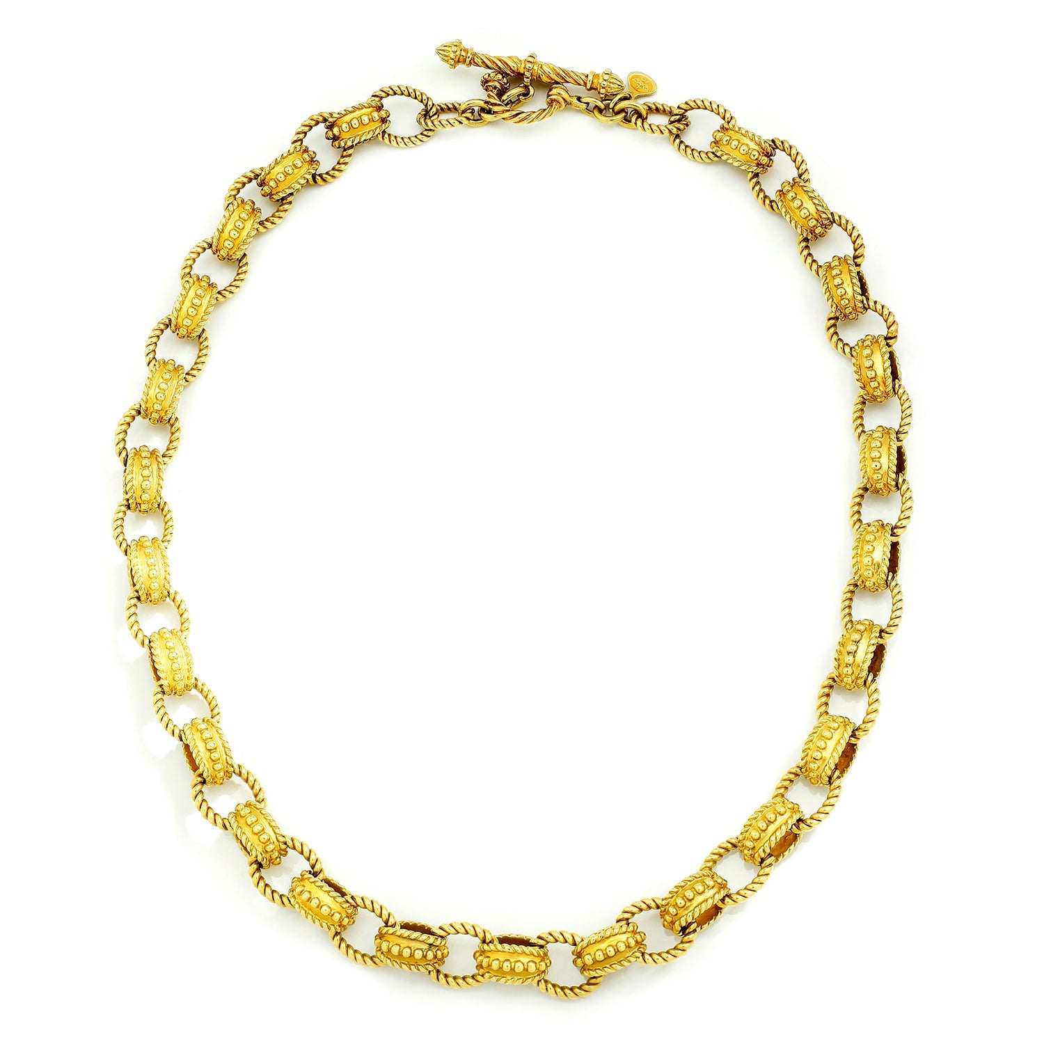 Once Upon A Diamond Necklace Yellow Gold Cynthia Bach Large Mixed Link Charm Necklace 18K Yellow Gold 18"