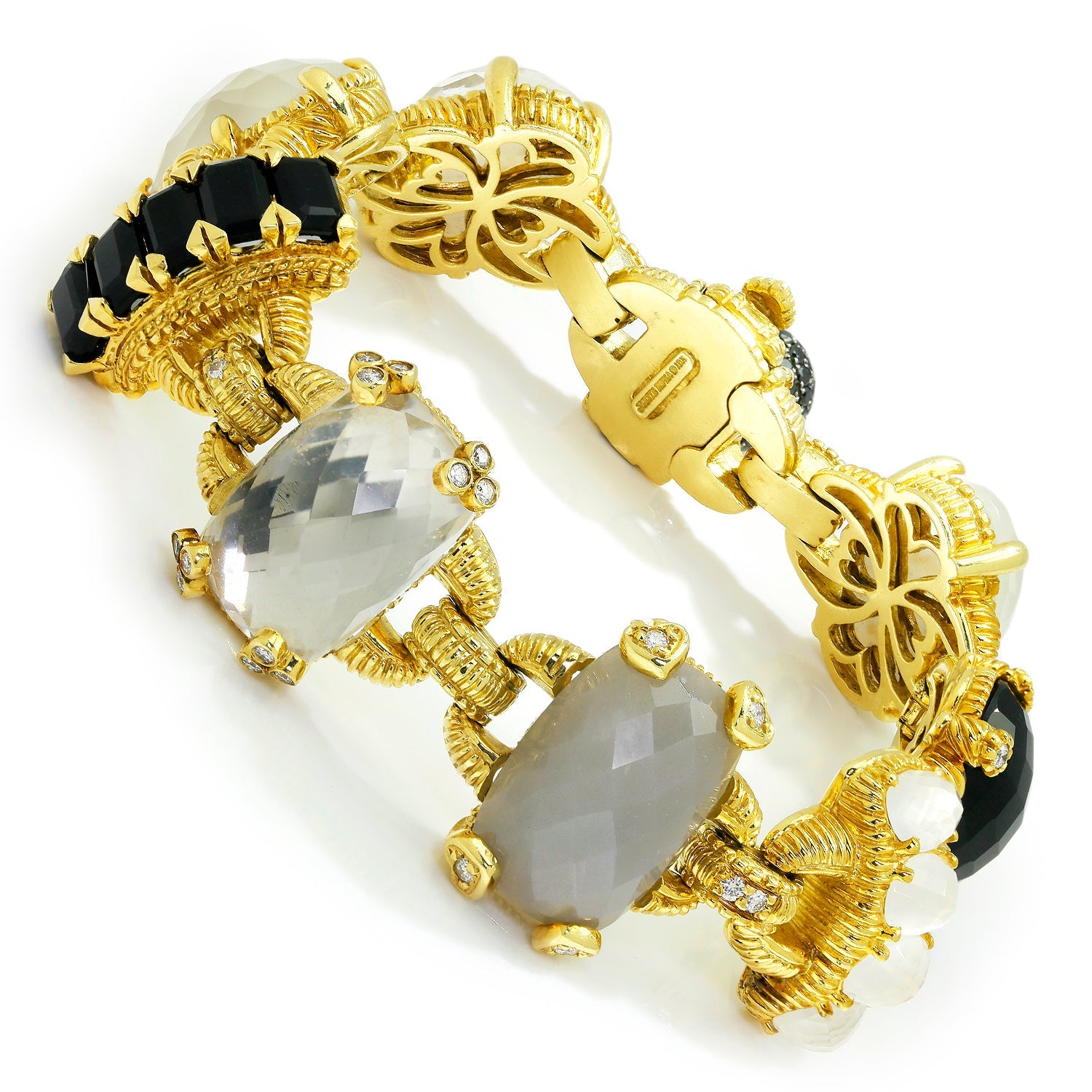 Once Upon A Diamond Necklace Yellow Gold Judith Ripka Ambrosia Bracelet 18K Yellow Gold with Diamonds & Gems