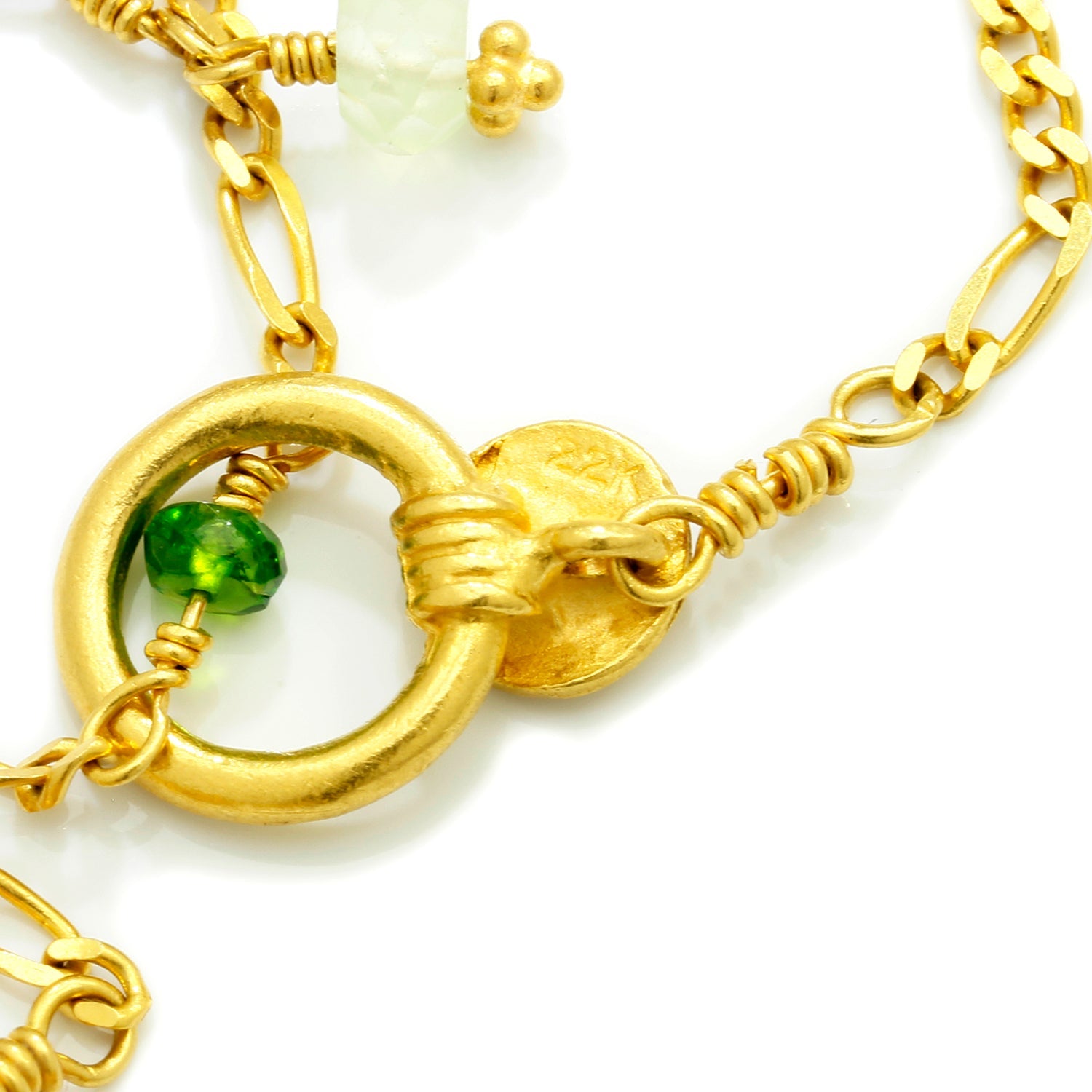 Once Upon A Diamond Necklace Yellow Gold Laura Gibson Multi-Gemstone 22Kt Yellow Gold Necklace 39.5"