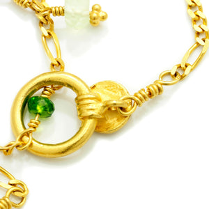 Once Upon A Diamond Necklace Yellow Gold Laura Gibson Multi-Gemstone 22Kt Yellow Gold Necklace 39.5"