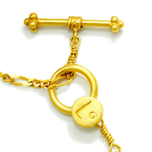 Once Upon A Diamond Necklace Yellow Gold Laura Gibson Multi-Gemstone 22Kt Yellow Gold Necklace 39.5"