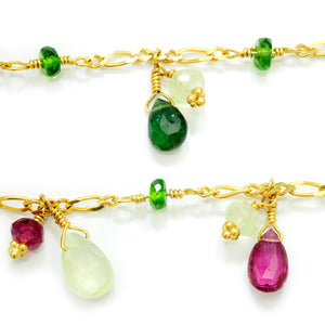 Once Upon A Diamond Necklace Yellow Gold Laura Gibson Multi-Gemstone 22Kt Yellow Gold Necklace 39.5"