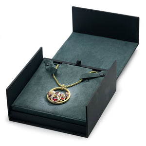 Once Upon A Diamond Pendant Necklace Rose & Yellow Gold David Yurman Mosaic Pendant Necklace 18K Gold with Diamonds & Gems