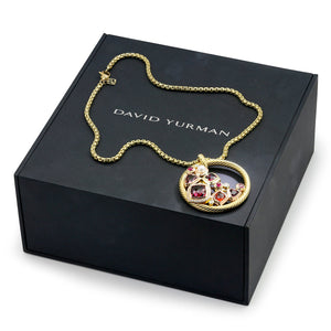 Once Upon A Diamond Pendant Necklace Rose & Yellow Gold David Yurman Mosaic Pendant Necklace 18K Gold with Diamonds & Gems