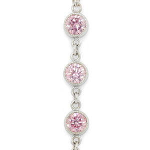 Once Upon A Diamond Pendant Necklace White Gold Pear Diamond Pendant Necklace with Pink Diamond Accents 18k White Gold