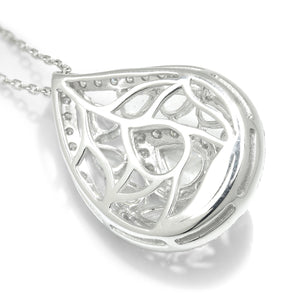 Once Upon A Diamond Pendant Necklace White Gold Tear Drop Rose Cut Diamond Pendant Necklace 14Kt White Gold 1.67ctw