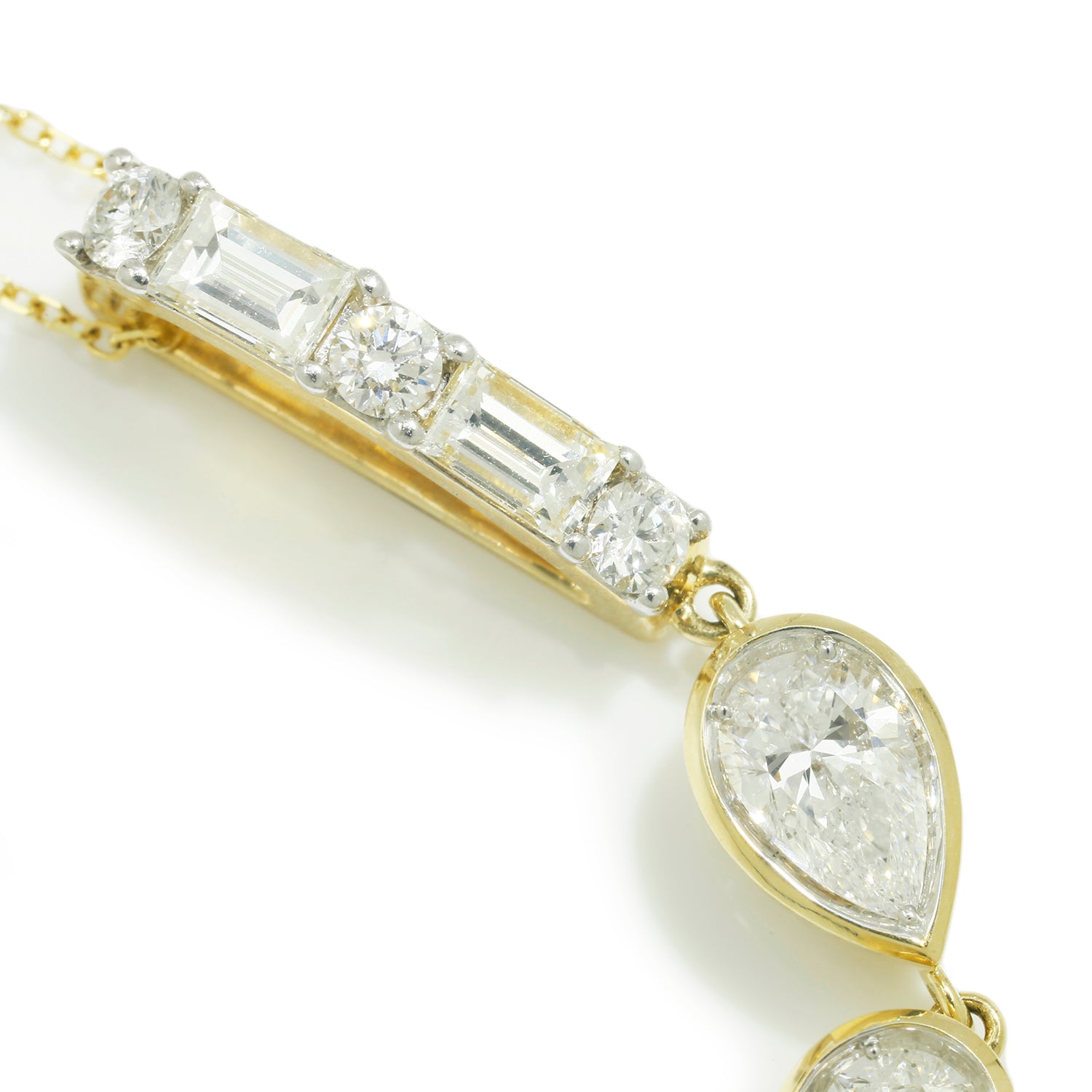 Once Upon A Diamond Pendant Necklace Yellow Gold 1.59ctw Dangle Drop Pear Diamond Pendant Necklace 14K Yellow Gold