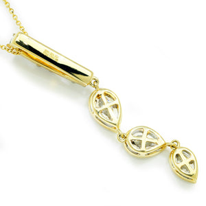 Once Upon A Diamond Pendant Necklace Yellow Gold 1.59ctw Dangle Drop Pear Diamond Pendant Necklace 14K Yellow Gold