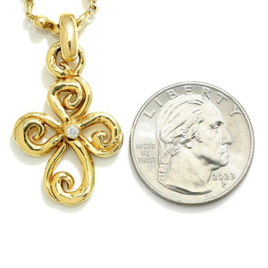 Once Upon A Diamond Pendant Necklace Yellow Gold Erica Courtney Diamond Crucifix Pendant Station Necklace 18K Gold