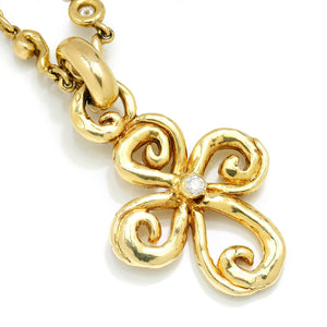 Once Upon A Diamond Pendant Necklace Yellow Gold Erica Courtney Diamond Crucifix Pendant Station Necklace 18K Gold