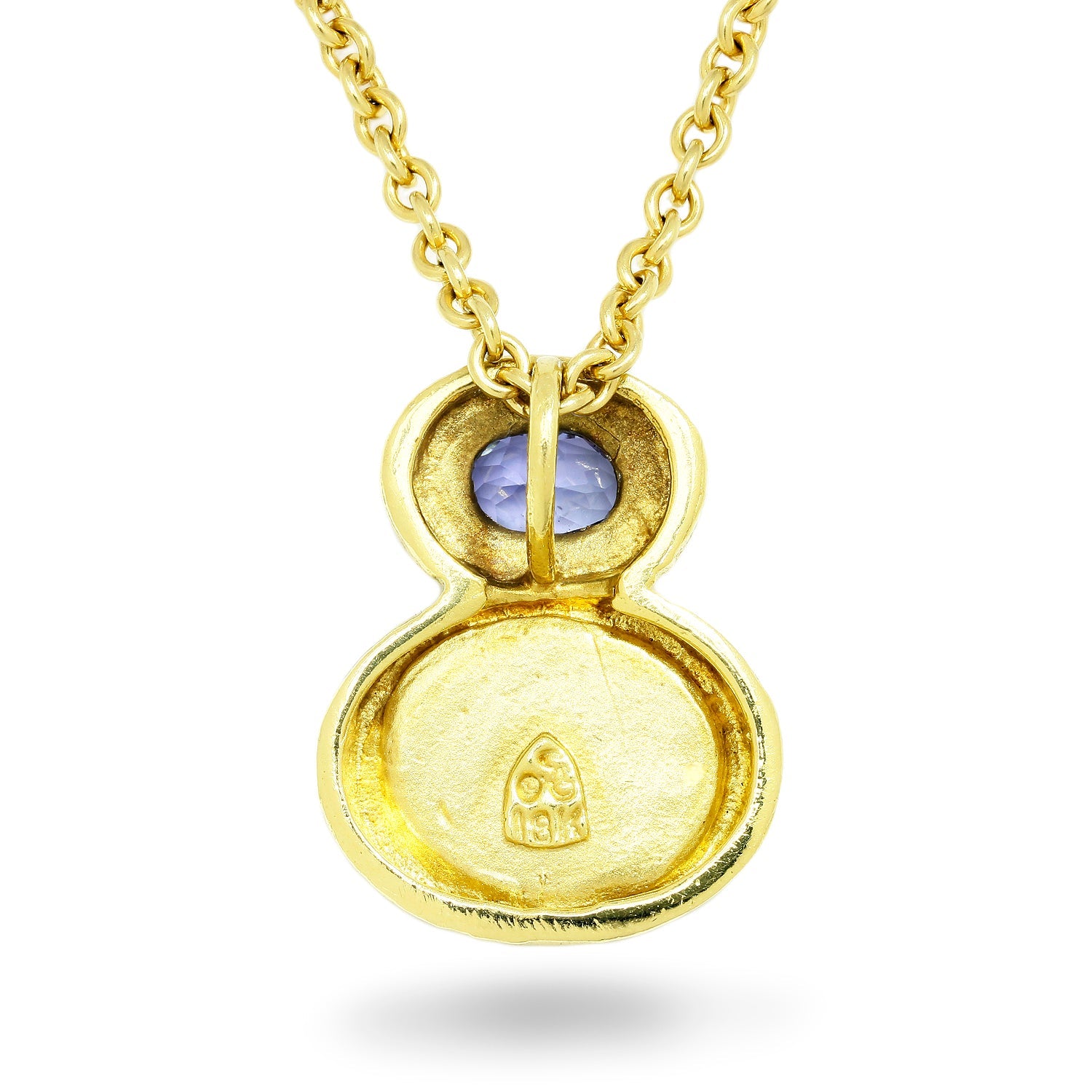 Once Upon A Diamond Pendant Necklace Yellow Gold SeidenGang Angel Pendant Necklace with Tanzanite 18K Yellow Gold