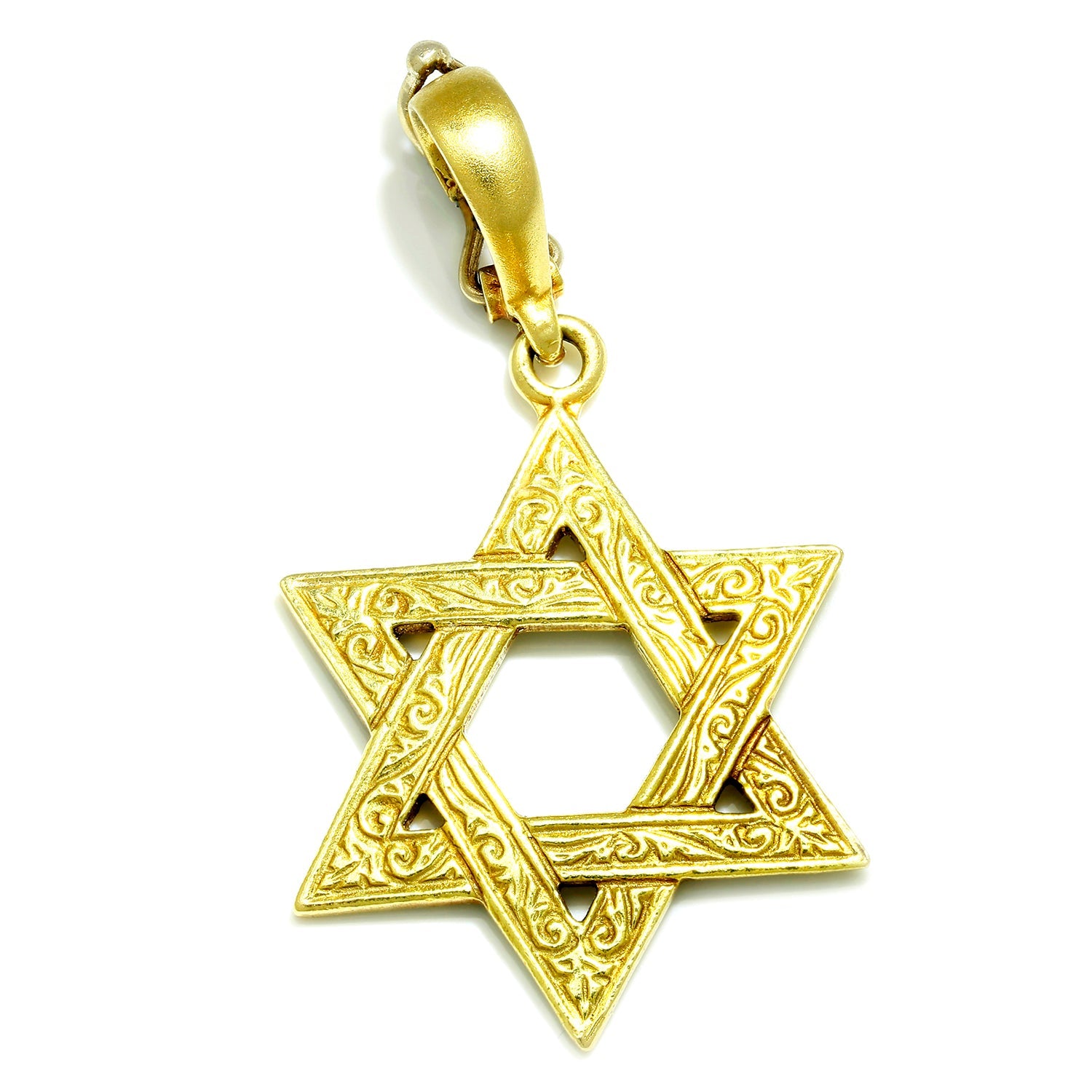 Once Upon A Diamond Pendant Yellow Gold Cynthia Bach Engraved Star of David Charm 18K Yellow Gold