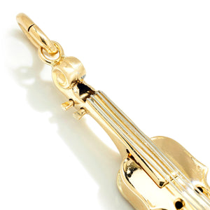 Once Upon A Diamond Pendant Yellow Gold & Platinum Guitar Pendant in 14Kt Yellow Gold with Platinum Strings