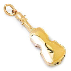 Once Upon A Diamond Pendant Yellow Gold & Platinum Guitar Pendant in 14Kt Yellow Gold with Platinum Strings