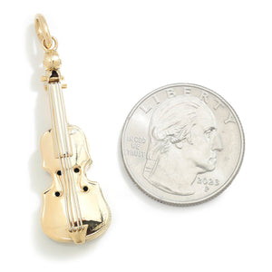 Once Upon A Diamond Pendant Yellow Gold & Platinum Guitar Pendant in 14Kt Yellow Gold with Platinum Strings