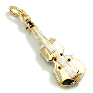 Once Upon A Diamond Pendant Yellow Gold & Platinum Guitar Pendant in 14Kt Yellow Gold with Platinum Strings