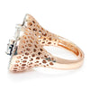 Once Upon A Diamond Ring Platinum Invisible Diamond Open Gap Ring with Indigo Topaz Rose Gold