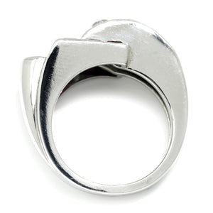 Once Upon A Diamond Ring White Gold Vintage European Diamond Ring with Rubies 18K White Gold 1.45ctw