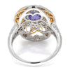 Once Upon A Diamond Ring White & Yellow Gold GIA Certified Purple Sapphire Filigree Ring with Diamonds 18K Gold