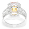 Once Upon A Diamond Ring White & Yellow Gold Orange Topaz Double Halo Ring with Diamonds 18K White Gold