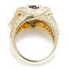 Once Upon A Diamond Ring Yellow Gold Lab-Created Alexandrite Ring with Diamonds 18K Yellow Gold