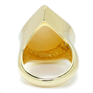 Once Upon A Diamond Ring Yellow Gold Maurice Katz Teardrop Mabe Pearl Ring with Diamonds Yellow Gold