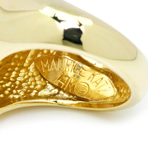 Once Upon A Diamond Ring Yellow Gold Maurice Katz Teardrop Mabe Pearl Ring with Diamonds Yellow Gold