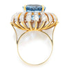 Once Upon A Diamond Ring Yellow & White Gold Vintage Round Topaz Ring with Diamonds 18K Two-Tone Gold