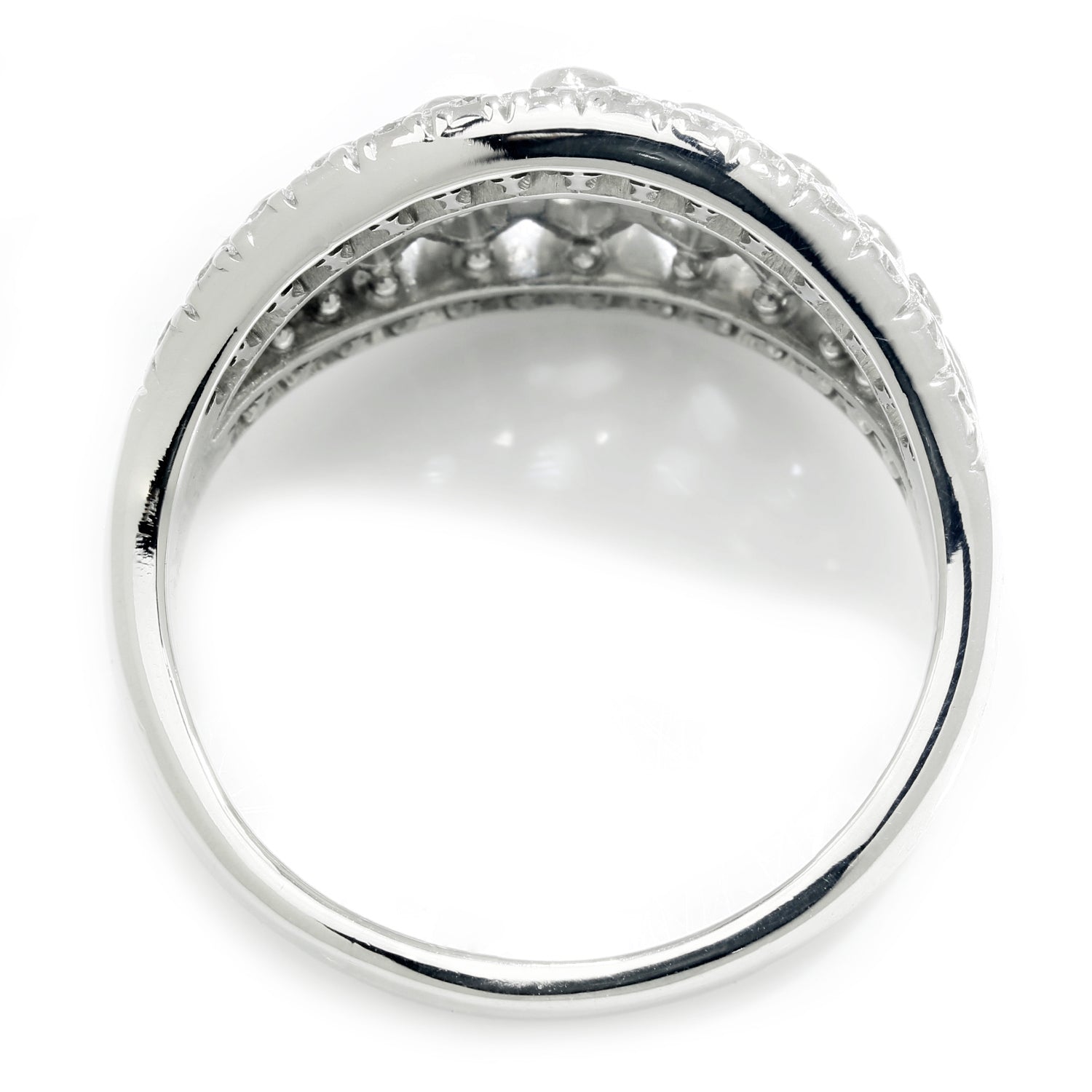 Once Upon A Diamond Rings Platinum Graduated Marquise Diamond Band with Accents Platinum 1.50ctw