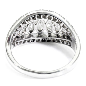 Once Upon A Diamond Rings Platinum Graduated Marquise Diamond Band with Accents Platinum 1.50ctw