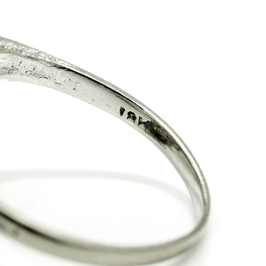 Once Upon A Diamond Rings White Gold Antique Art Deco Diamond Ring with Sapphires 18K White Gold