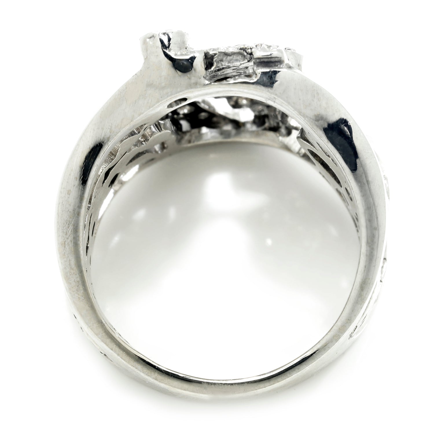 Once Upon A Diamond Rings White Gold Euro Diamond Ring with Fancy Brown Accents White Gold 1.04ctw