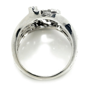 Once Upon A Diamond Rings White Gold Euro Diamond Ring with Fancy Brown Accents White Gold 1.04ctw