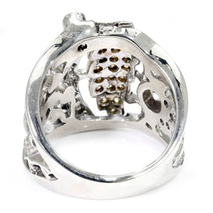 Once Upon A Diamond Rings White Gold Euro Diamond Ring with Fancy Brown Accents White Gold 1.04ctw