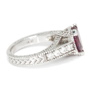 Once Upon A Diamond Rings White Gold Pear Cut Pink Spinel Ring with Diamonds 14K White Gold 2.44ctw