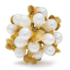 Once Upon A Diamond Rings Yellow Gold Gold Leaf Cultured Pearl Cluster Ring Yellow Gold