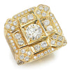 Once Upon A Diamond Rings Yellow Gold Round Diamond Cluster Men's Heavy Ring 14K Gold 4.50ctw