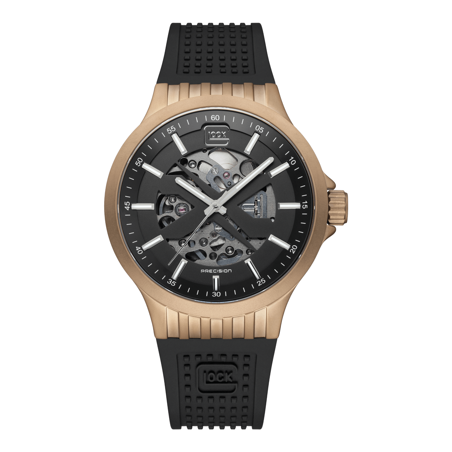 Once Upon A Diamond Watch Stainless Steel Glock Wristwatch Automatic 44mm Stainless Steel Coyote-Tone GW-14-2-24