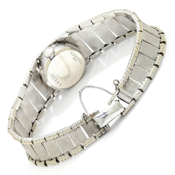 Vintage Lucien Piccard Wristwatch with Diamonds Manual White Gold & Sterling - Image 3