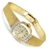 Once Upon A Diamond Watch Yellow Gold Vintage Lady's Rolex Manual Wind Diamond Wristwatch 14K Gold 6"