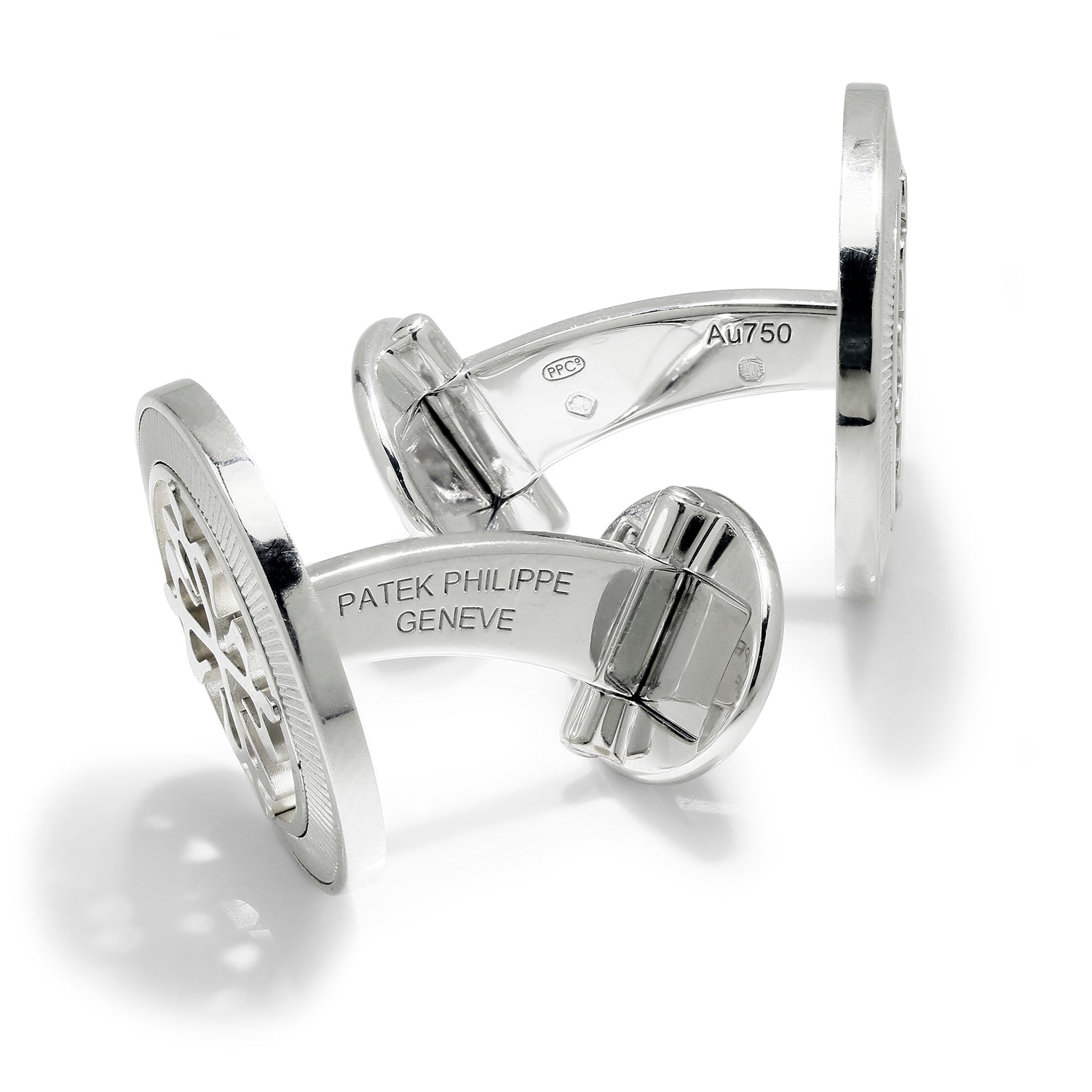 Once Upon A Diamond White Gold Patek Philippe Calatrava Cross Cuff Links 18K White Gold w/ Box