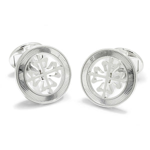 Once Upon A Diamond White Gold Patek Philippe Calatrava Cross Cuff Links 18K White Gold w/ Box