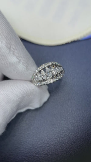 Graduated Marquise Diamond Band with Accents Platinum 1.50ctw