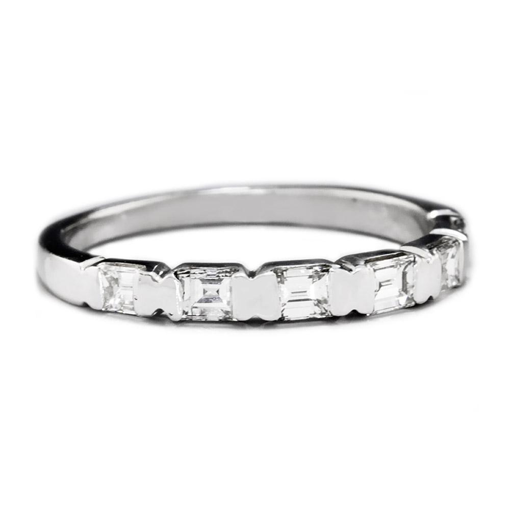 Once Upon A Diamond Band Baguette Diamond Channel Set Wedding Band 14K .50ctw