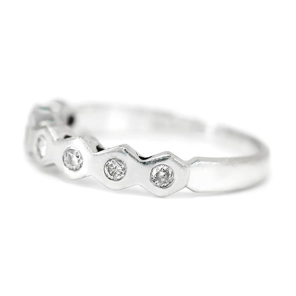 Bezel Set Round Diamond Anniversary Band Stackable 14K - Image 2