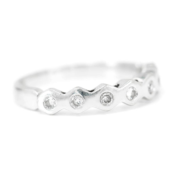 Bezel Set Round Diamond Anniversary Band Stackable 14K - Image 3